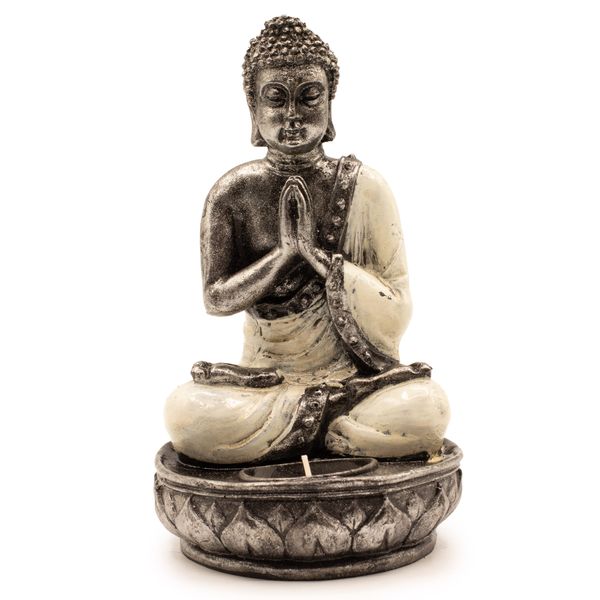 Buddha Gyertyatartó - Fehér - Közepes
