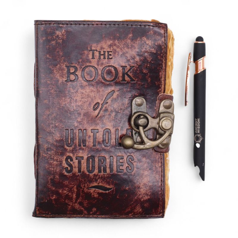 Шкіряний Блокнот "The Book of Untold Stories" із Необрізаним Краєм 13х10 см
