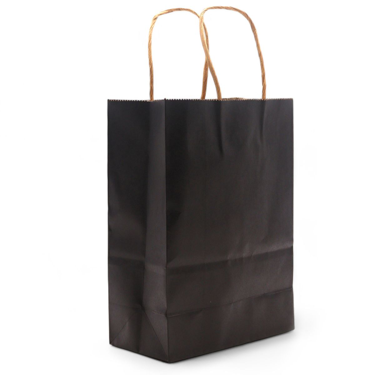 Saco de papel com alça tamanho grande (26x32x12 cm) - Preto (130 g)