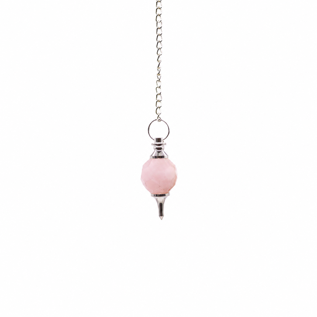 Faceted Gemstone Pendulum - Rose Quartz