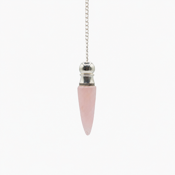 Secret Cavity Discovery of Truth Pendulum - Rose Quartz - Silver Plated