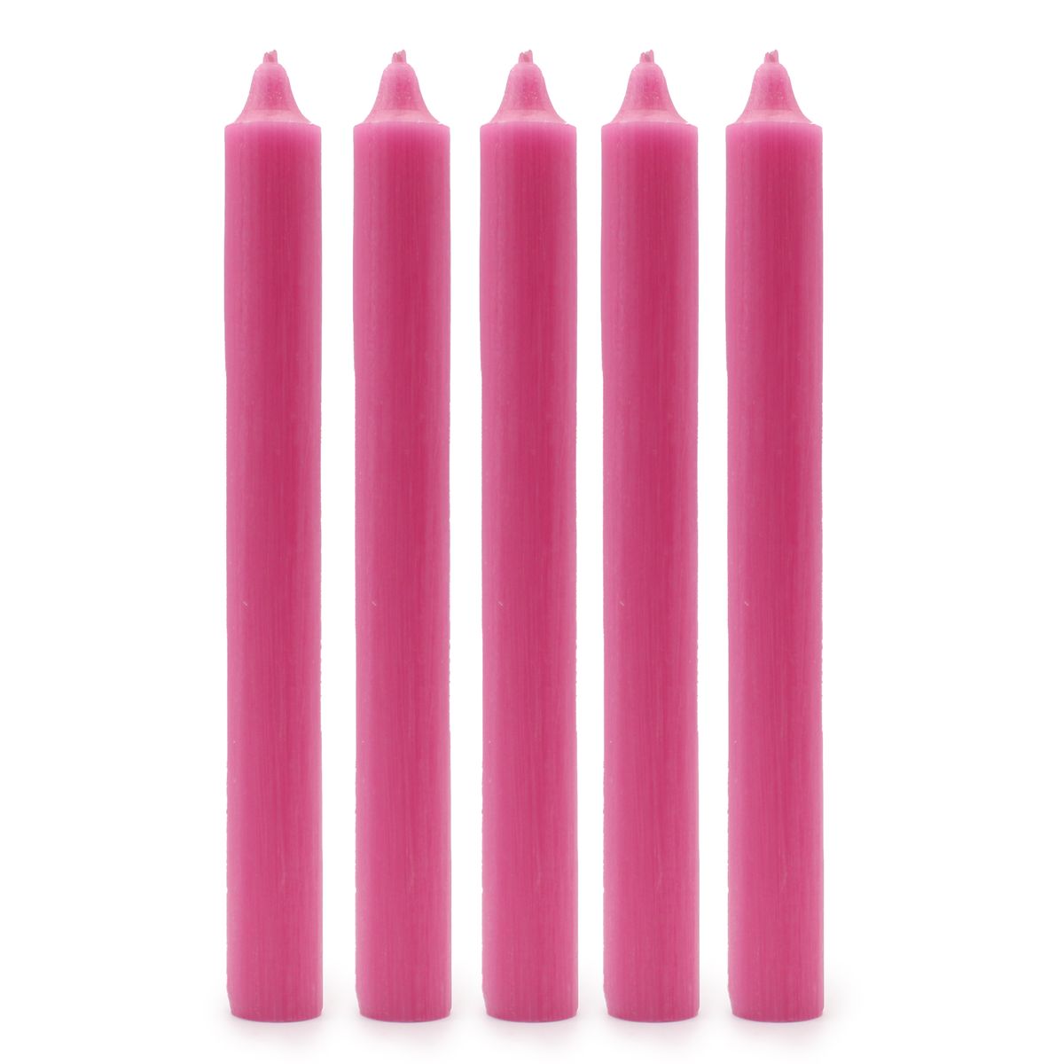 Velas a granel de cor sólida - Rosa profundo rústico - Embalagem de 10