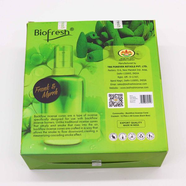 Cones d'Encens Biofresh à Flux Inversé (40 cônes) - Encens et Myrrhe