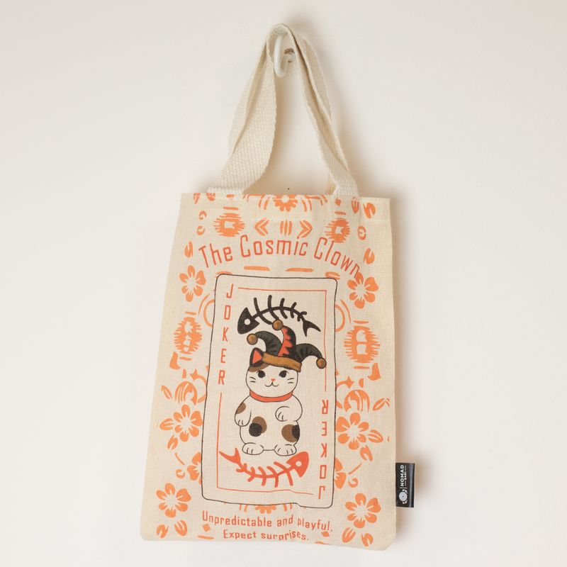 Iconic Mini Gift Tote Bag - Maneki Neko (4 assorted designs) - (24x18cm) - Natural 4oz