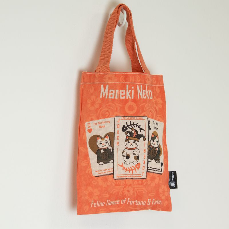 Iconic Mini Gift Tote Bag - Maneki Neko (4 assorted designs) - (24x18cm) - Natural 4oz