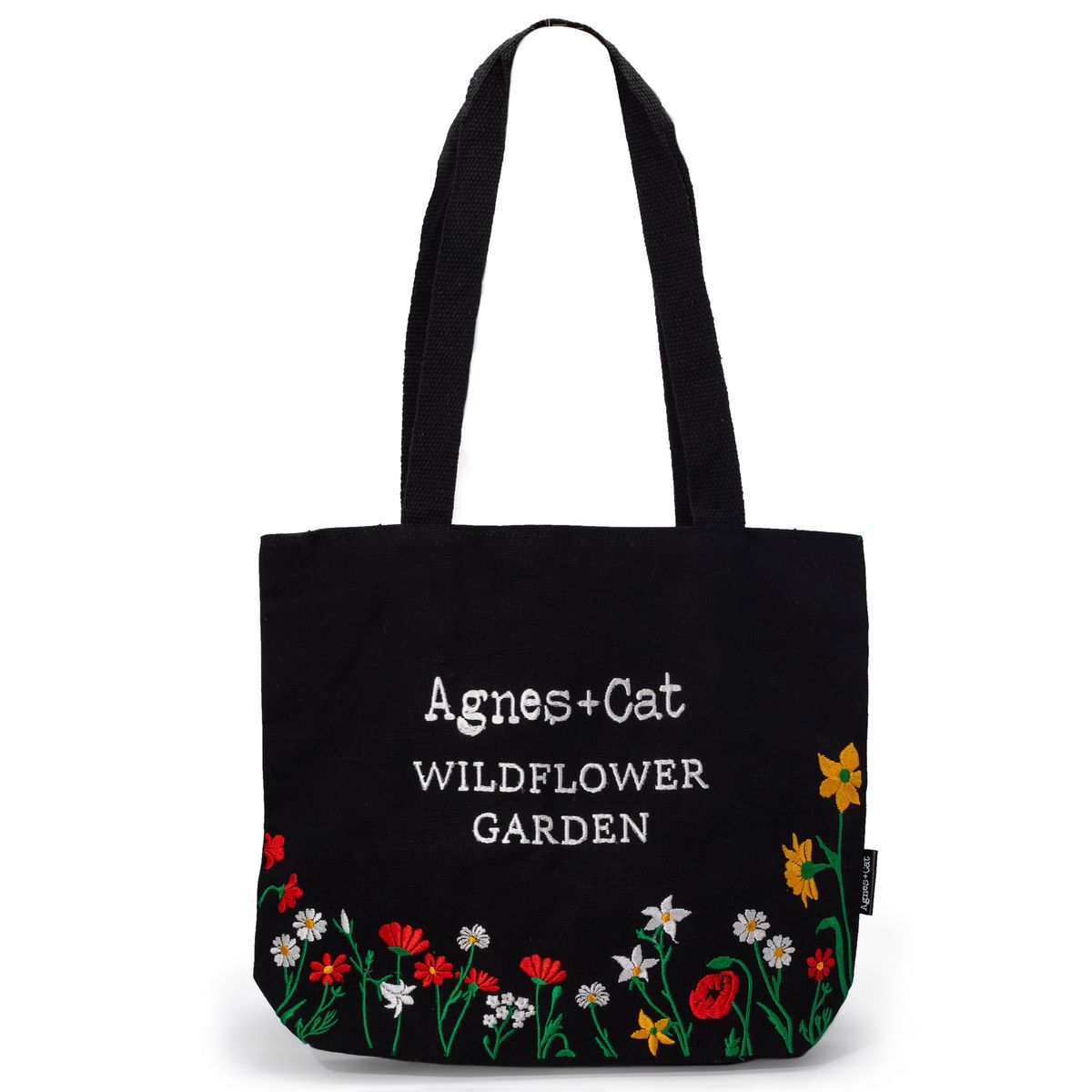 Agnes + Cat Saco de compras Jardim de Flores Silvestres - Preto
