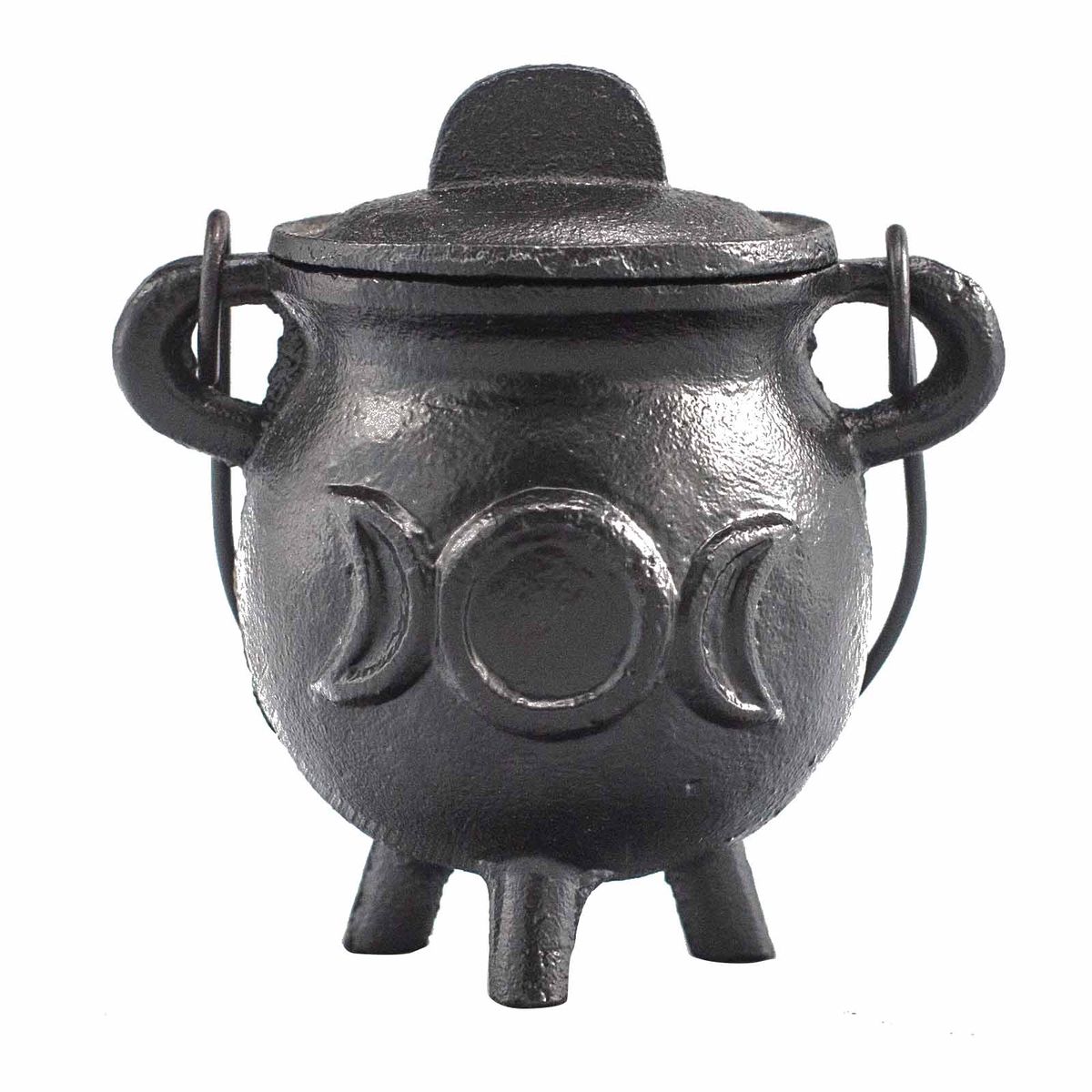 Caldeirão de ferro fundido com tripla lua 6,5x13 cm