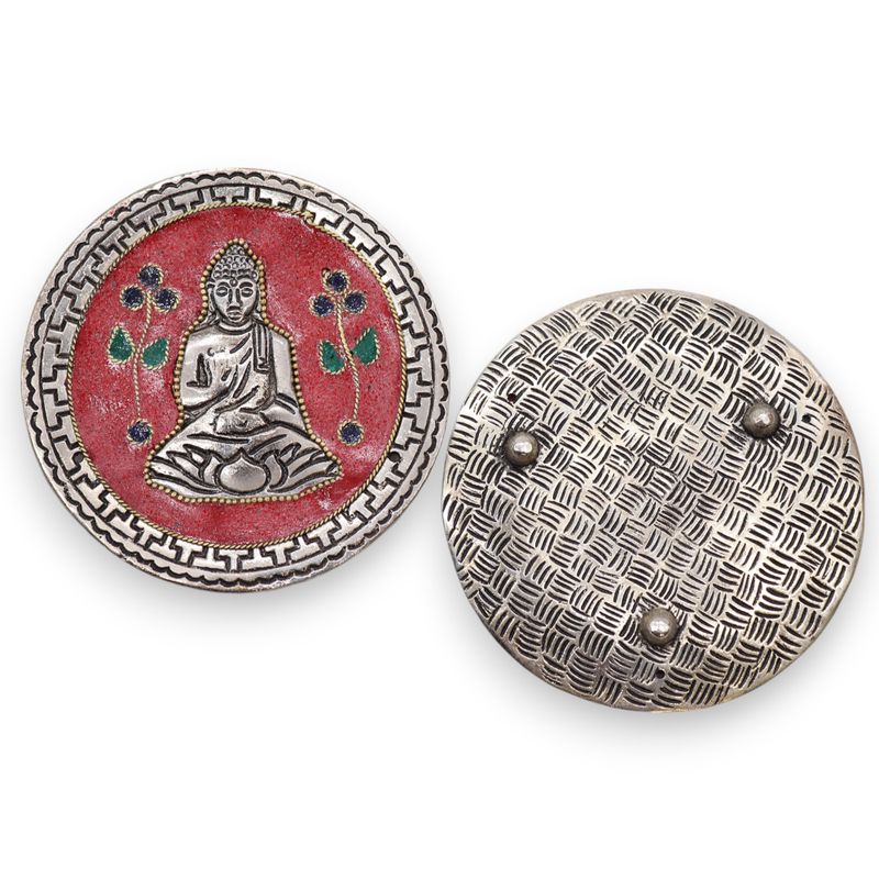 Porte-encens décor Bouddha rouge 10cm