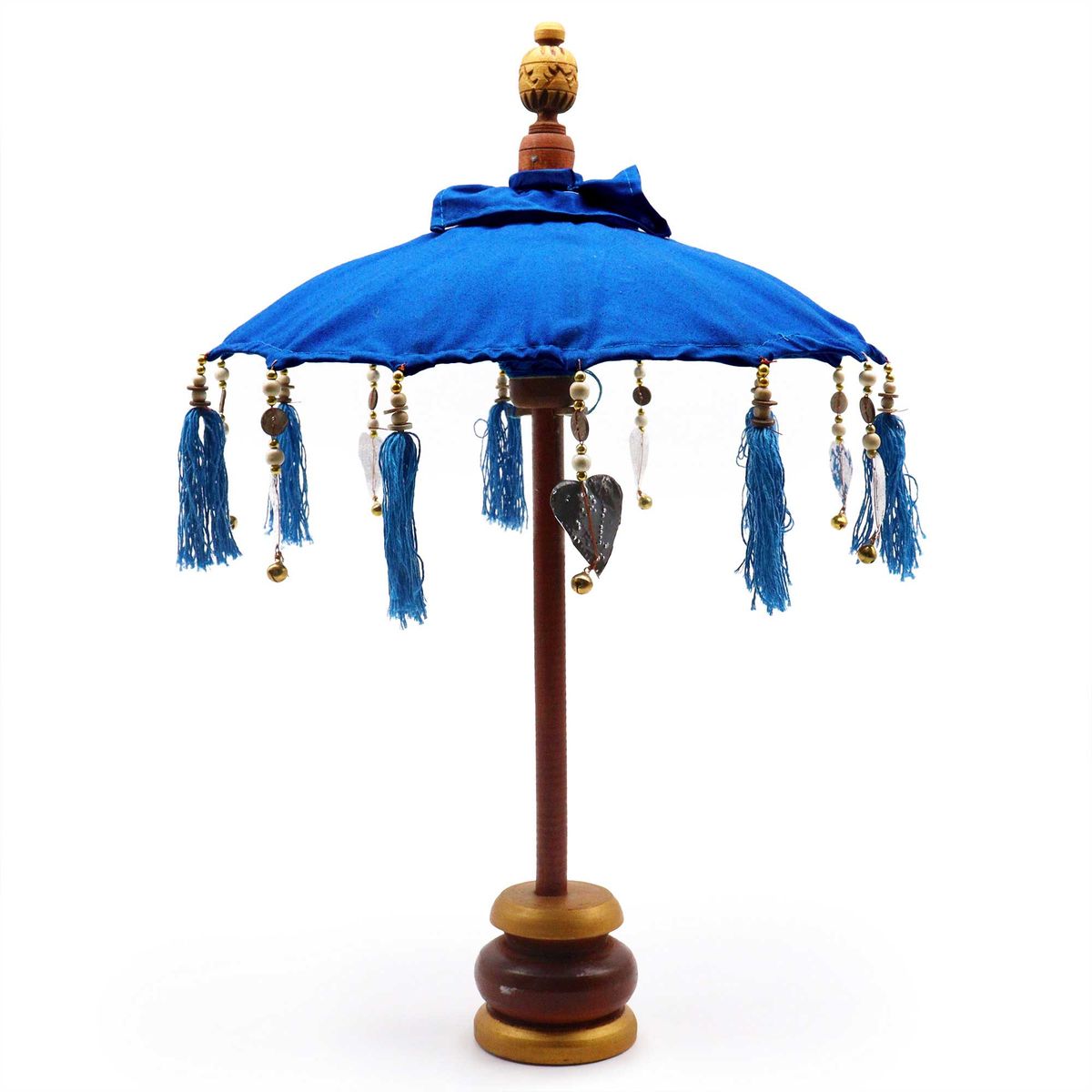 Guarda-sol Bali para decoração de interiores - Algodão - Azul - 40 cm