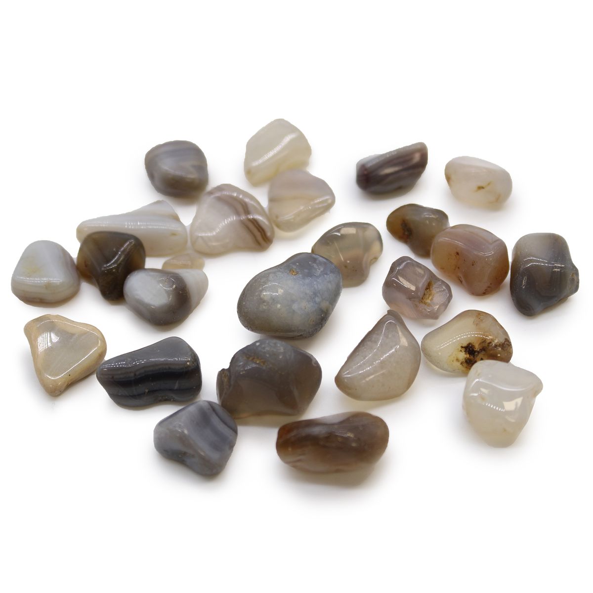 Pequenas pedras africanas - Ágata cinzenta - Botsuana