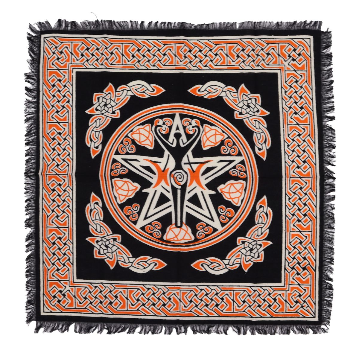 Toalha de altar esotérica com franjas - Mãe Terra