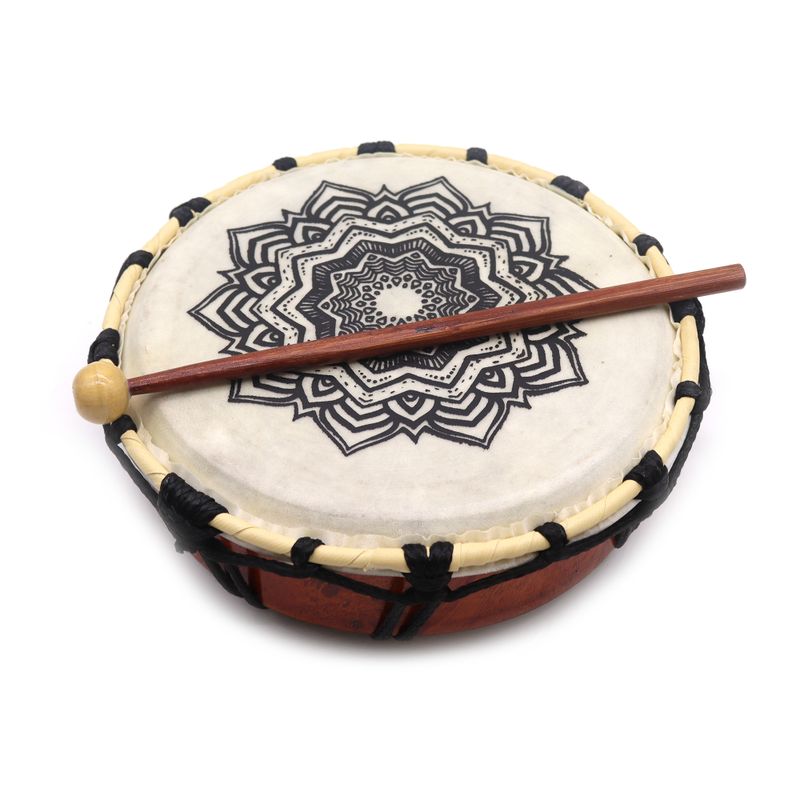Mandala Shamanic Drum with Stick - 20cm