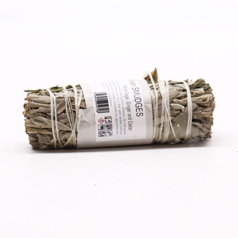Batonnets de Sauge avec Emballage Kraft - Sauge Blanche, Gingembre et Cèdre