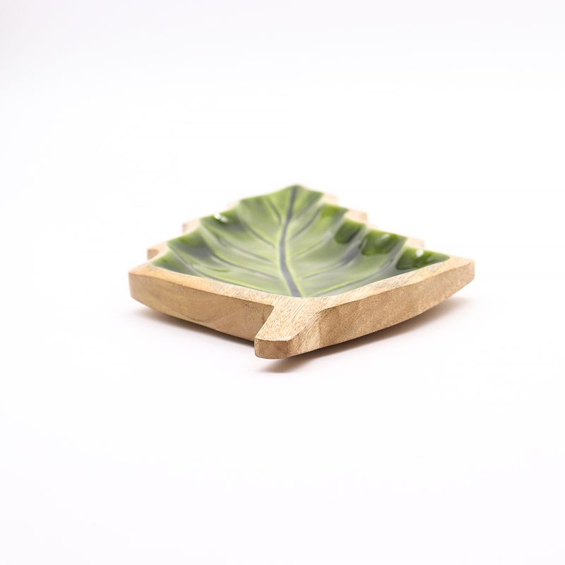 Lost in the Forest -  Enamel Leaf Wooden Bowl