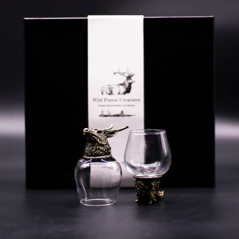 Gift Set of 6 Bottom Up Glasses (100ml) - Wild Forest Creatures