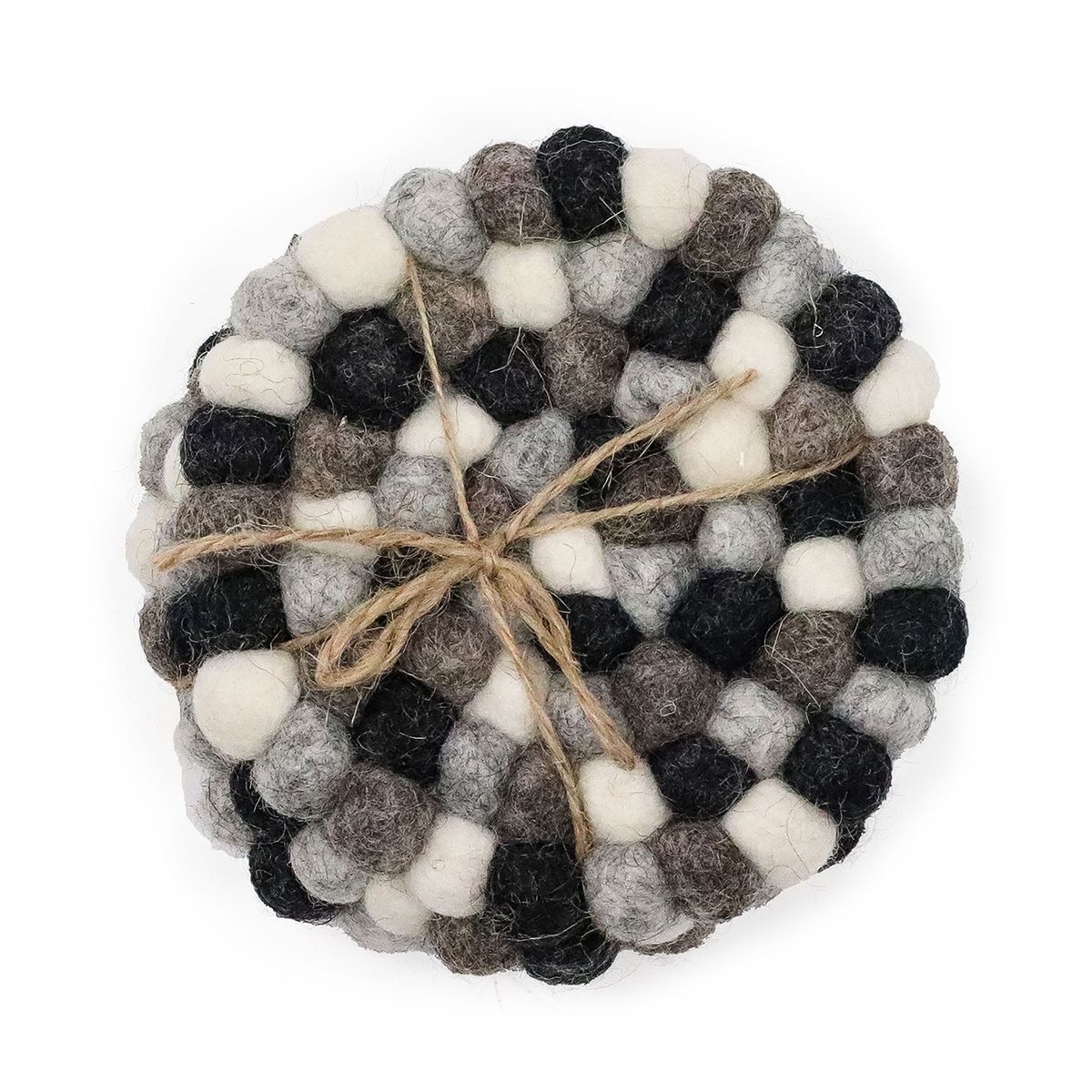 Bases para copos redondas de feltro de 10 cm, cinza multicolorido (conjunto de 4)