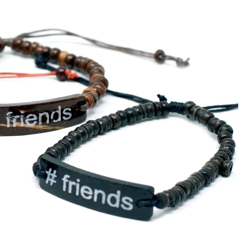 Kokosové Náramky se Sloganem - #Friends