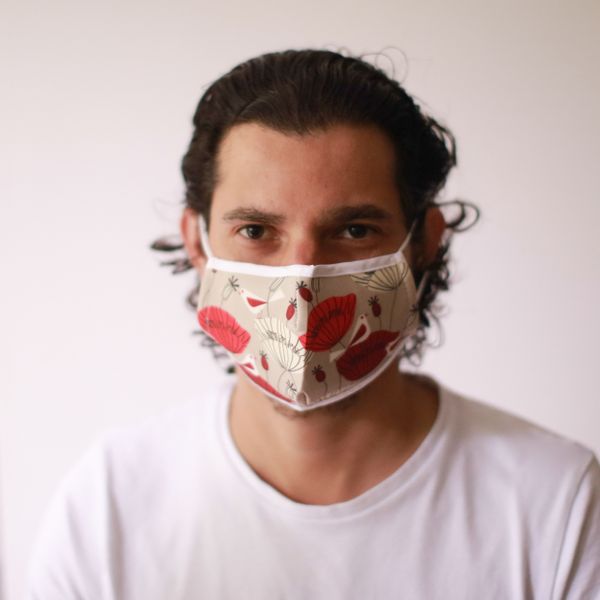 Masques Personnalisés en Tissu Adulte - Coquelicots D'Orient