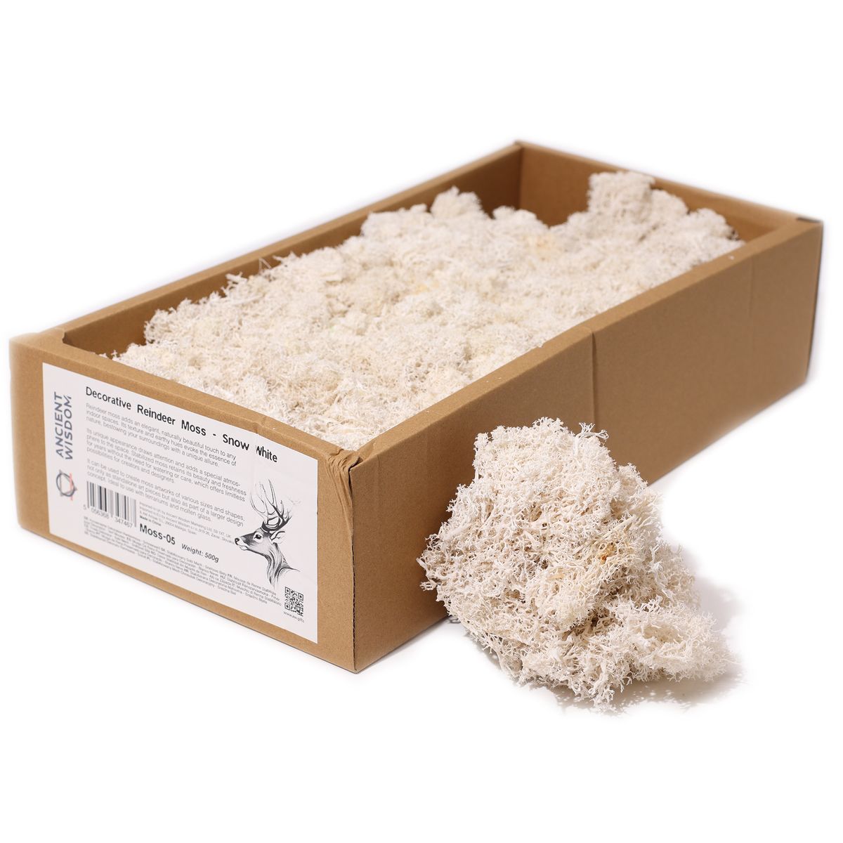 1x Musgo decorativo - Branco - (aprox. 500 g)