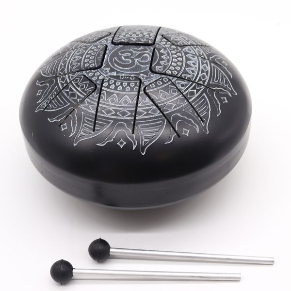 Tambour à Langue en Acier Happy Moyen Om Mandala Gravé- 22x15cm