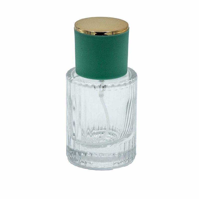 Mousse Verte - Bouteille ronde nervurée de 30 ml, spray et bouchon