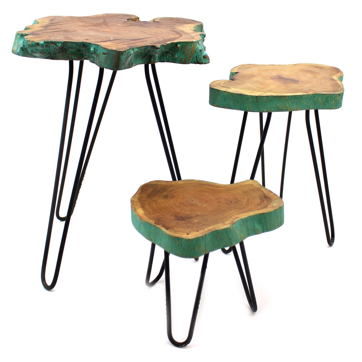 Conjunto de 3 vasos de madeira Gamell - Greenwash