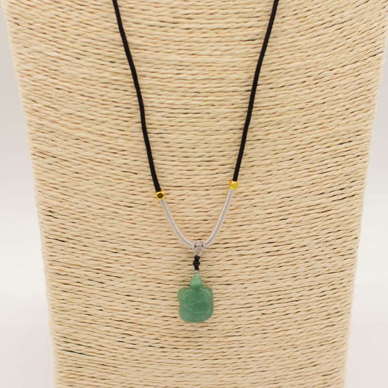 Cord Necklace Gemstone Pendants - Jade Turtle