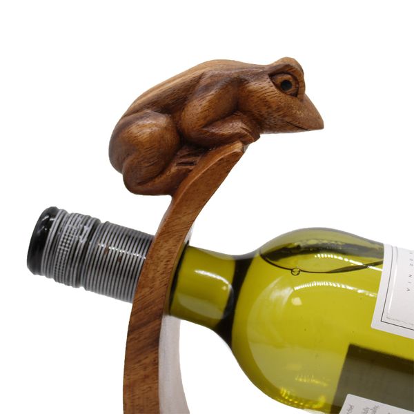 Porte-Bouteille en Bois - Grenouille