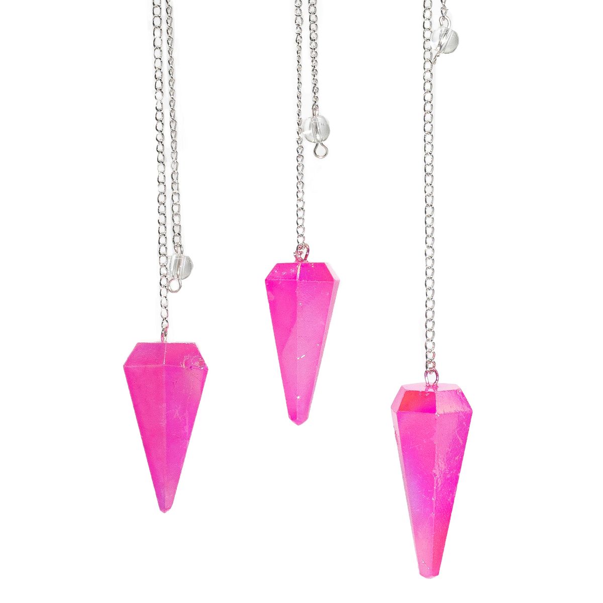 Pêndulo de seis faces - Cristal Aurora Rosa - 4 cm