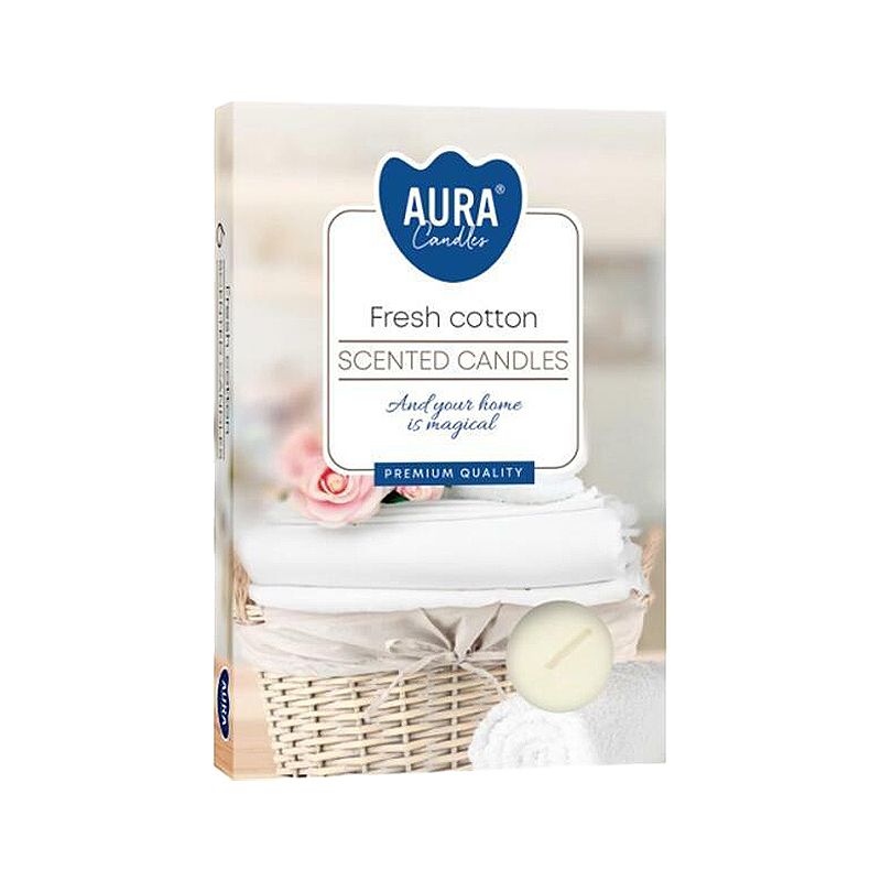 1x Conjunto de 6 Velas de Chá Perfumadas - Algodão Fresco