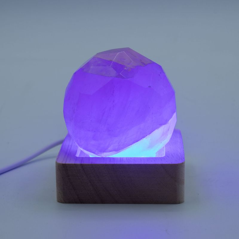 Дерев'яна LED-підставка з USB Квадратна 6 см  - Багатокольорове Світло