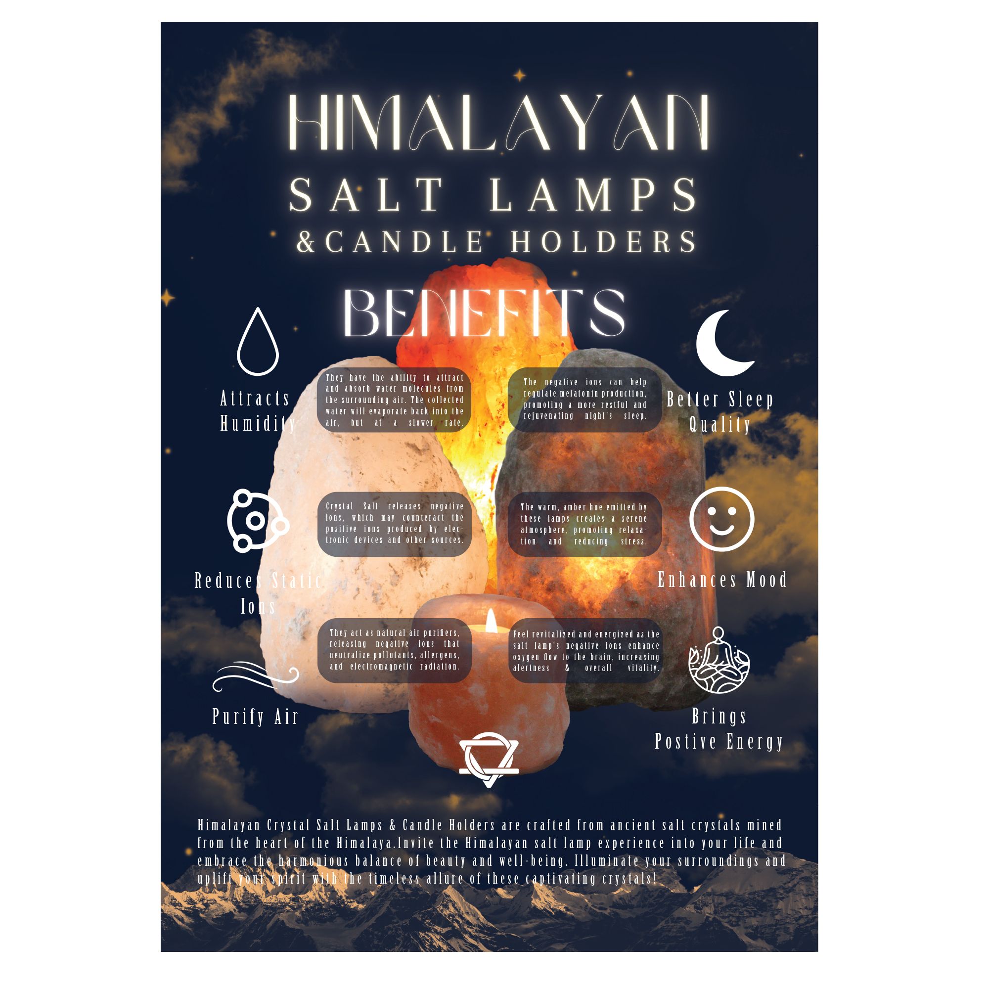 Salt Lamps Info Poster A3