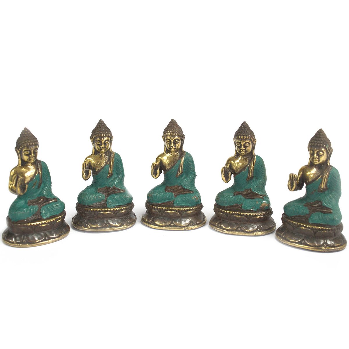 Mini Buda sentado com a mão para cima