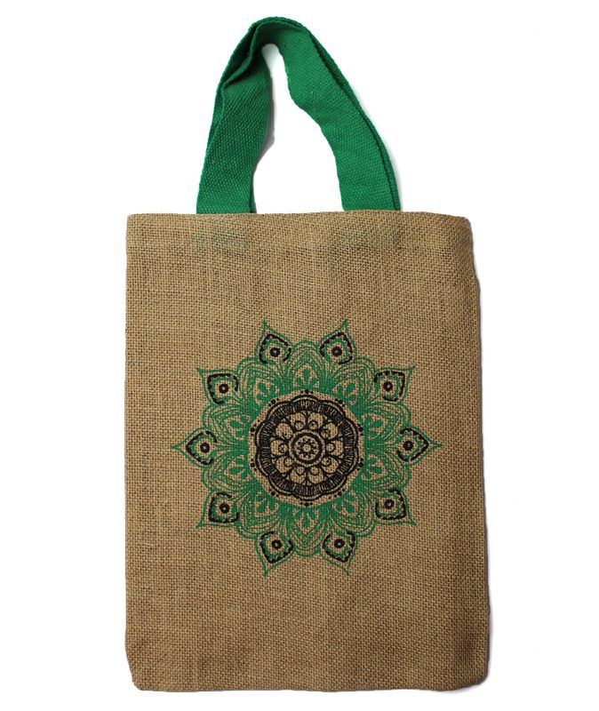 Sac à Main en Jute - 5 Motifs Mystiques Assortis