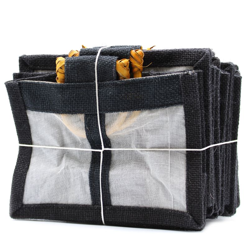 Paniers en Jute et Coton - 2 Fenêtres - Noir