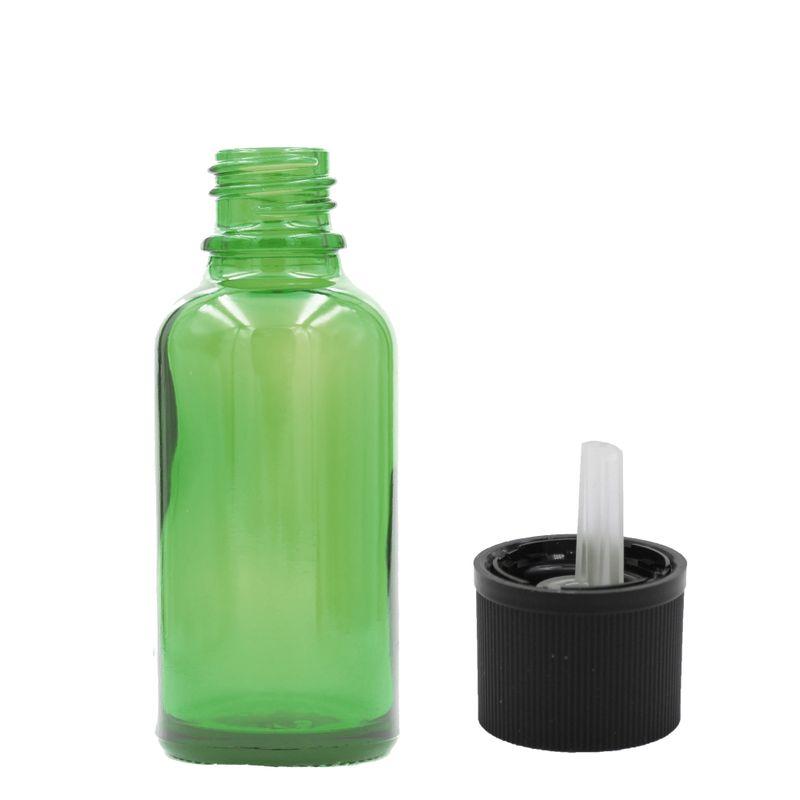 30ml Zelená Skleněná Lahvička - Bez Uzávěru