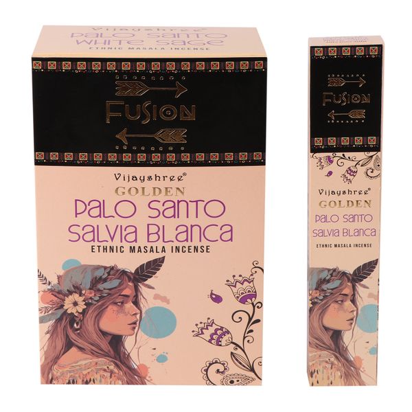 Varas de Palo Santo Dourado e Sálvia Branca 15g