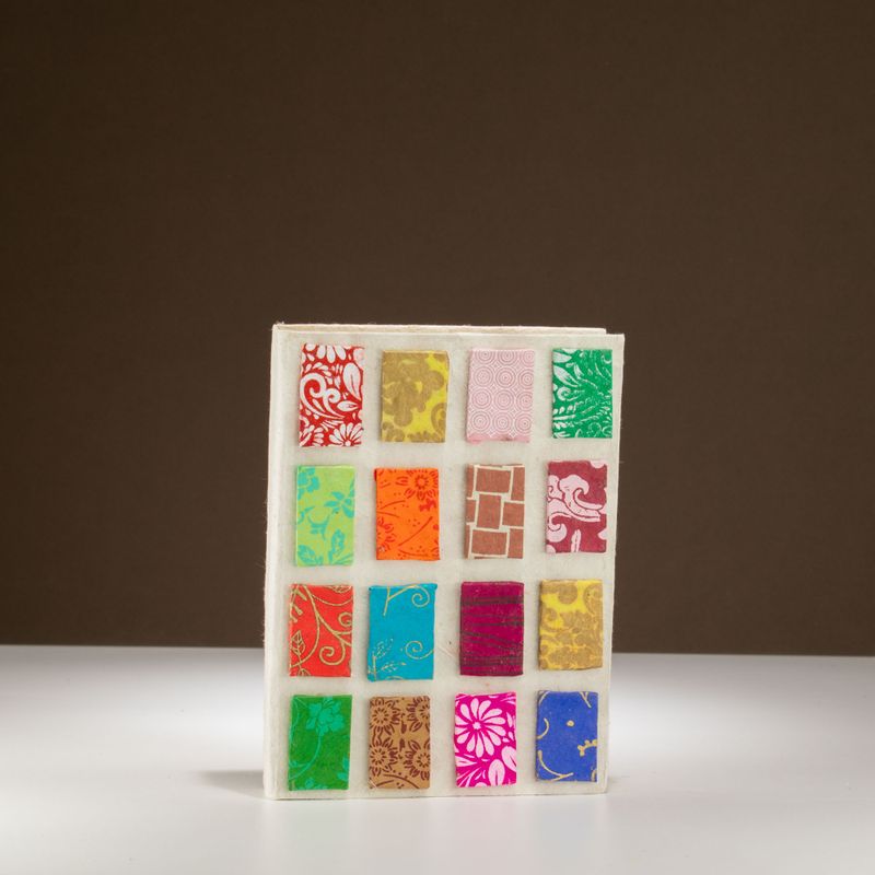 Med Lokta Mini Tiles Notebook (15x12cm) - 45 leafs - Natural