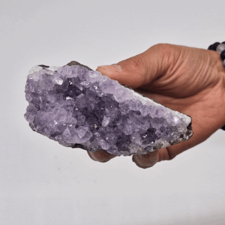 Pedra em cacho de ametista natural de alta qualidade - Média (aprox. 350-450 g, 7,5-10 cm)