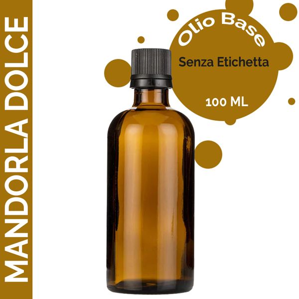Olio Base di Mandorla Dolce 100 Ml - Senza Etichetta