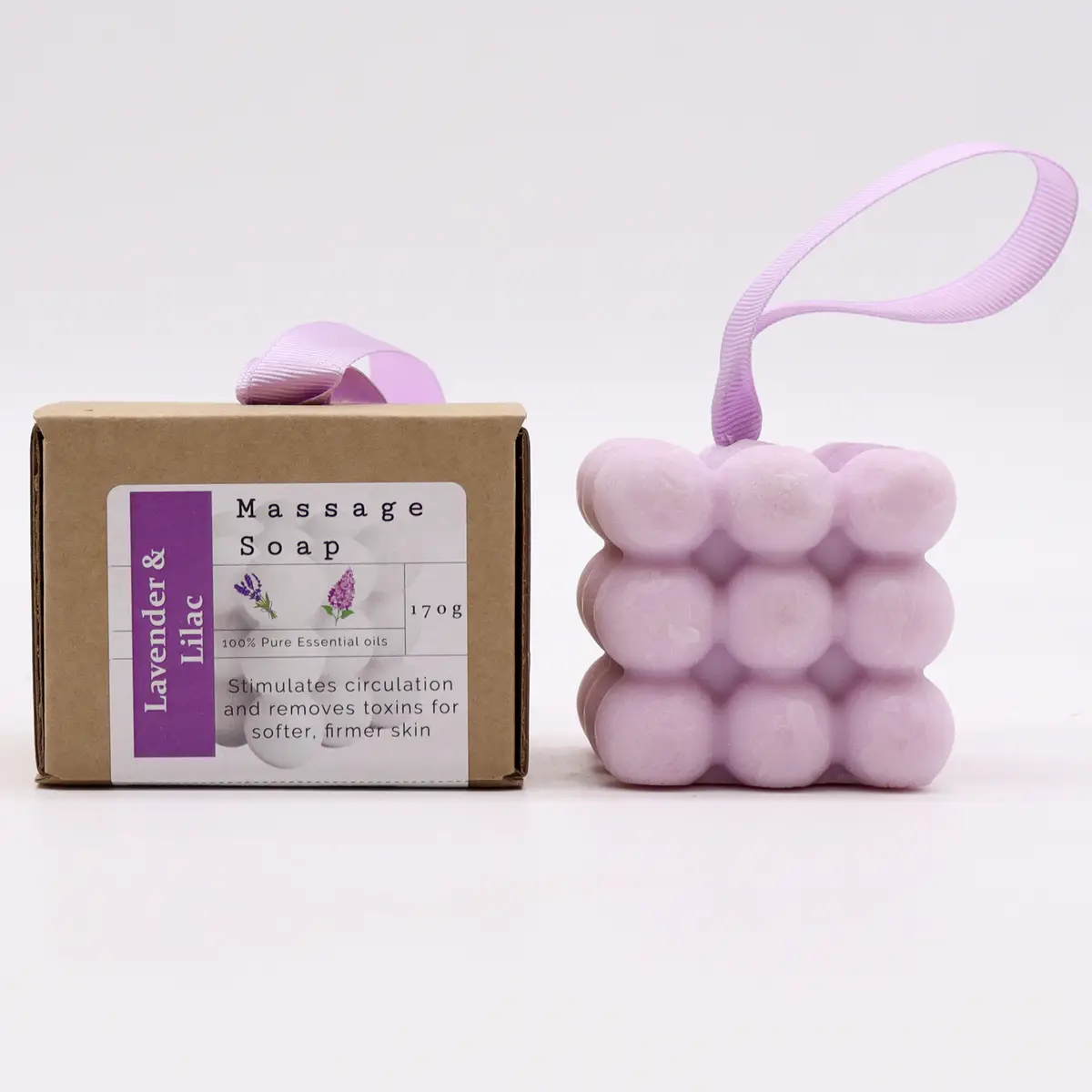 Boxed Single Massage Soaps - Lavender & Lilac — Soap · GlowDuty apothecary