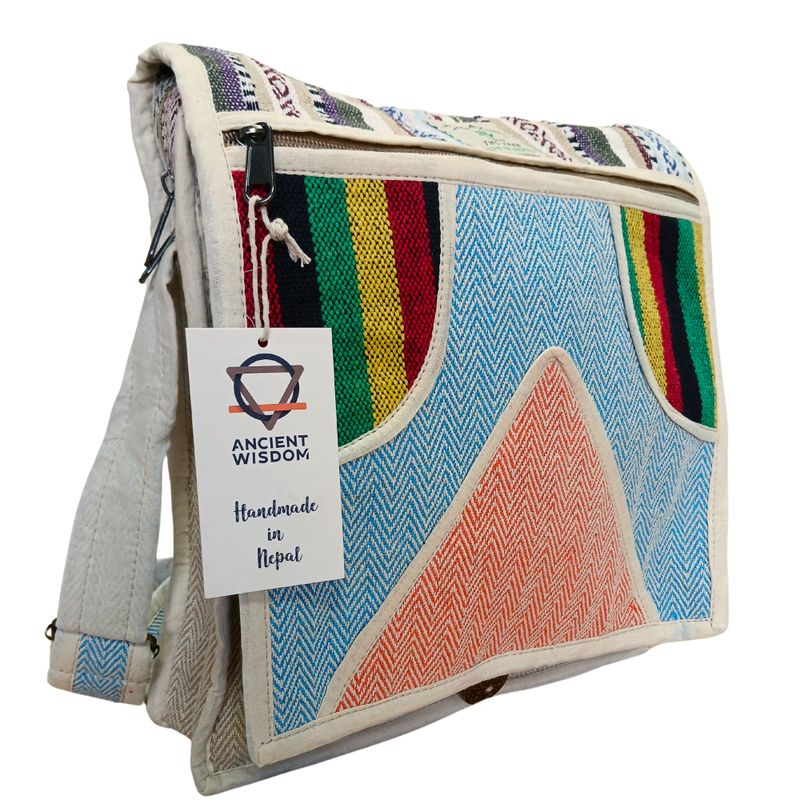 Sac Messager en Chanvre pour Ordinateur Portable - Triangle