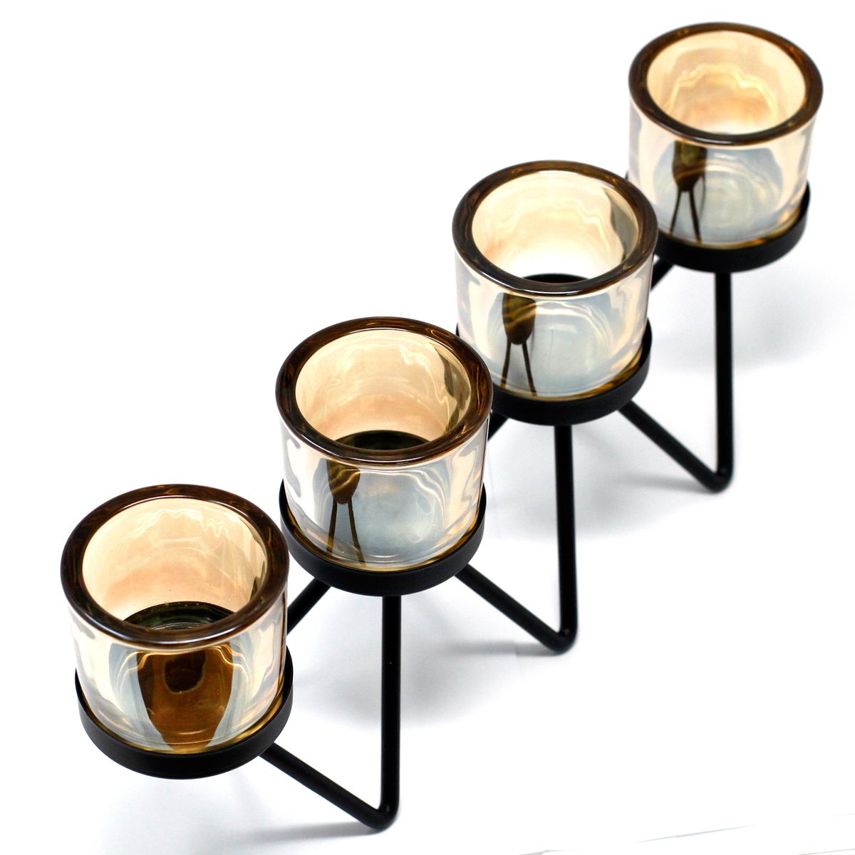 Candelabro de ferro - ziguezague - 4 copos