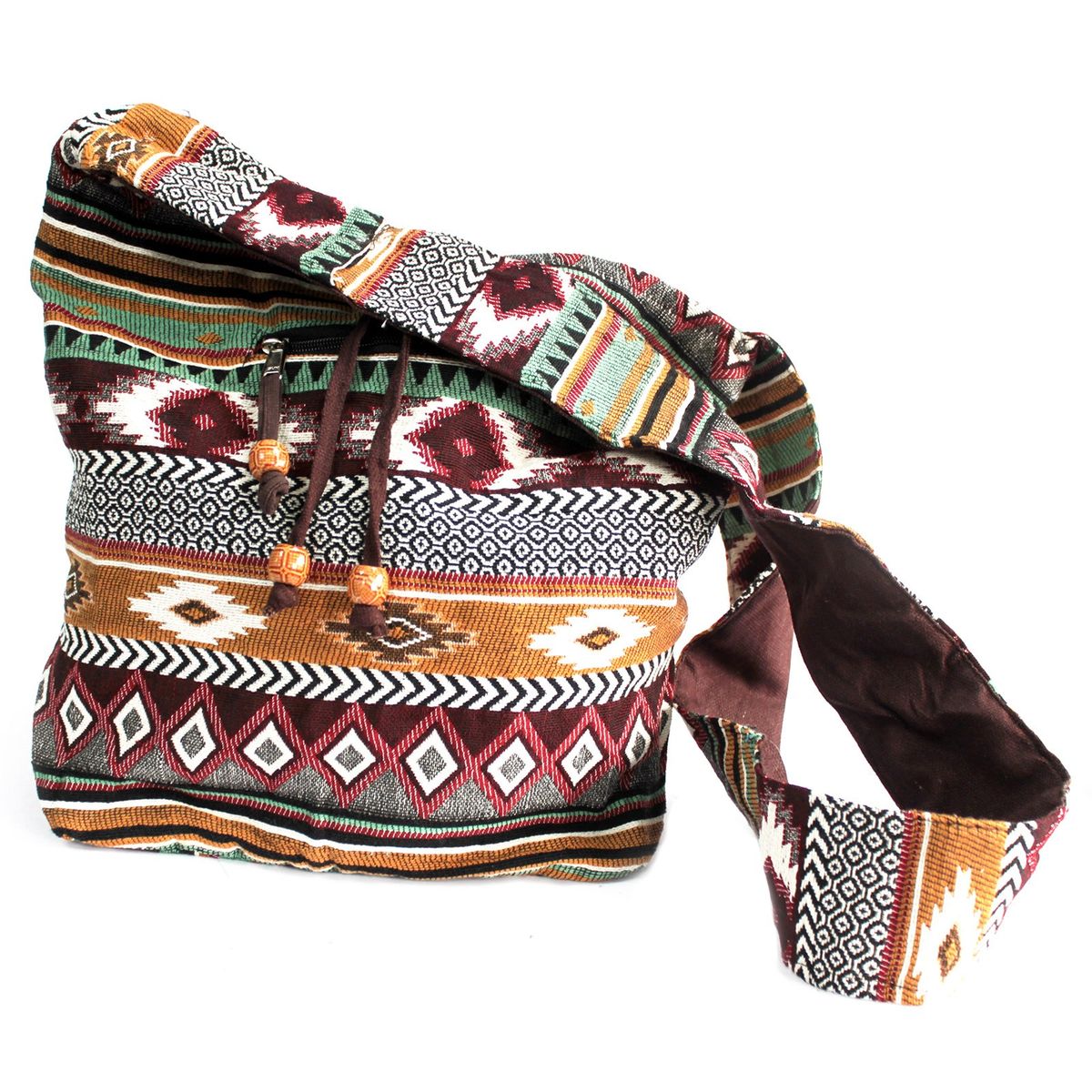 Mala Jacquard – Mala de estudante cor de chocolate