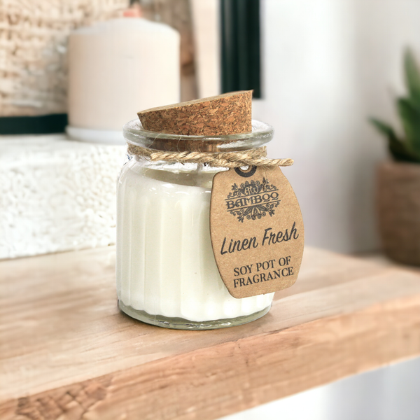 Ljus av Sojavax i Glasburkar