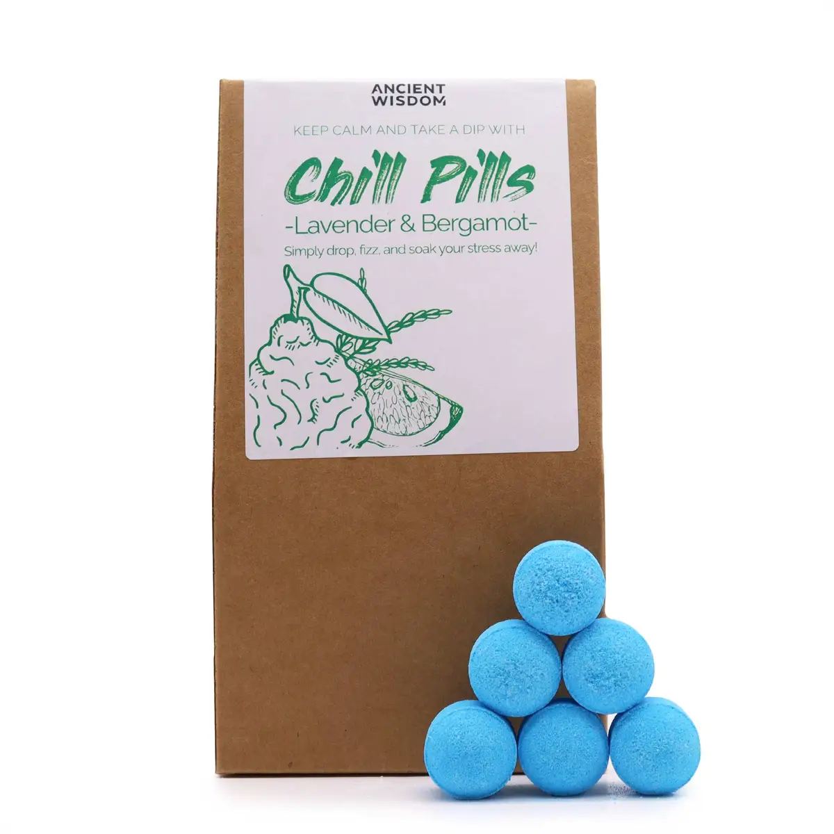 Chill Pills Gift Pack 350g - Lavender & Bergamot — Bath · GlowDuty apothecary