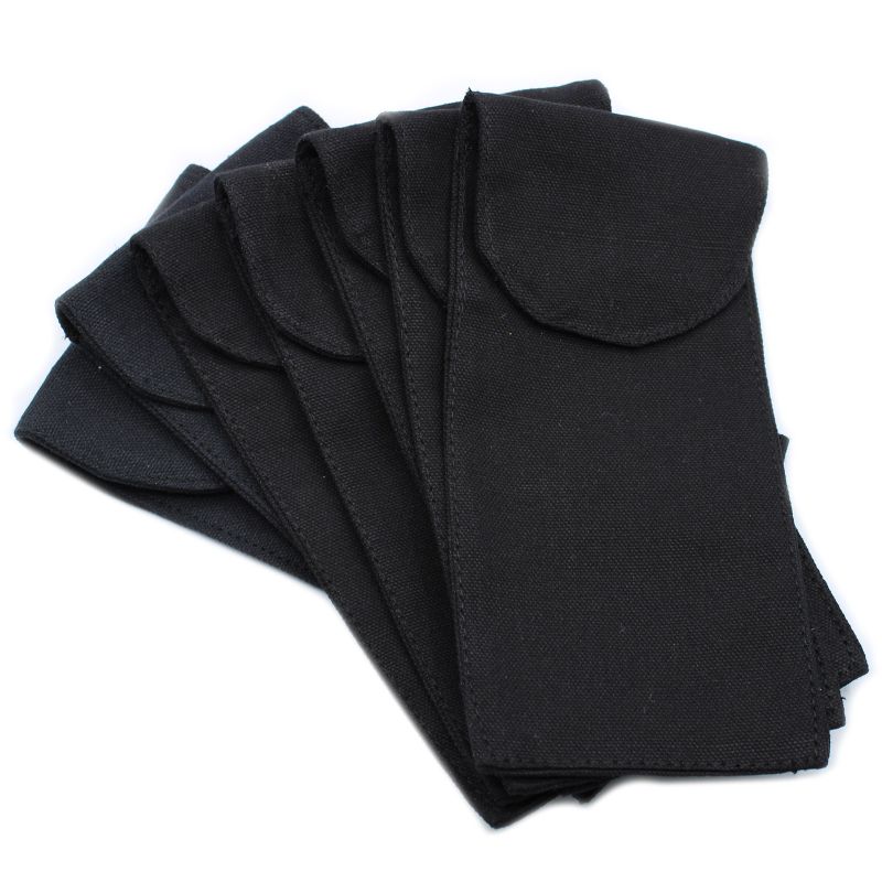 Pochette en Coton pour Rouleau de Masage Facial 10oz - Noir 9x19xm