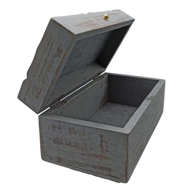 Винтидж Деко Кутия Сива Звезда 22x12x10 см