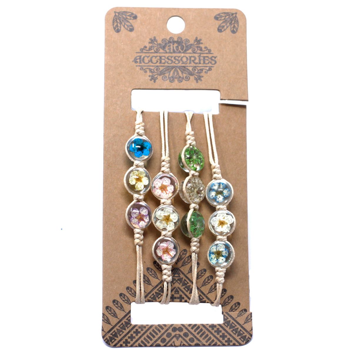 Flores Presas - Pulseira com três flores