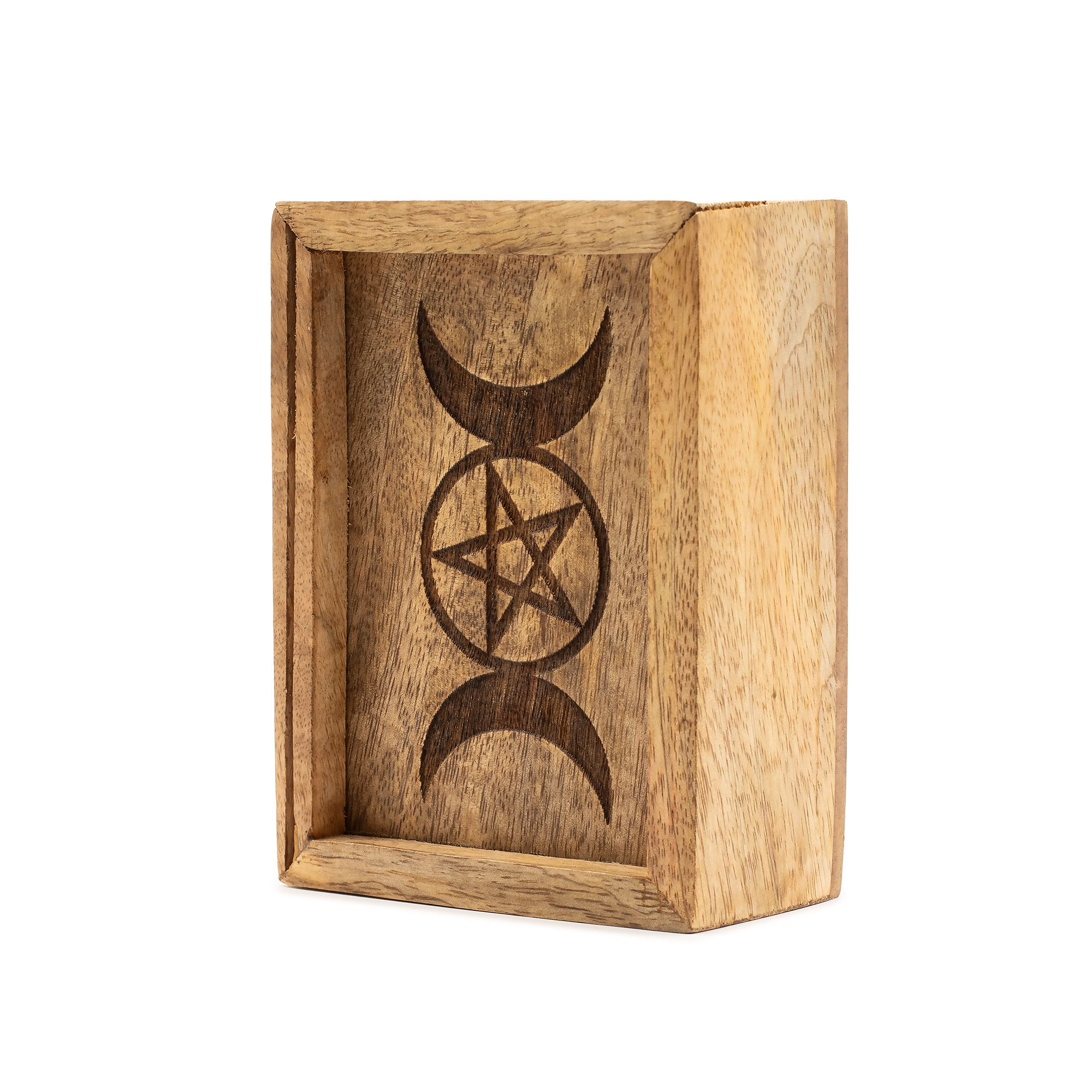 Mango Wood Tarot Box with Integrated Card Holder